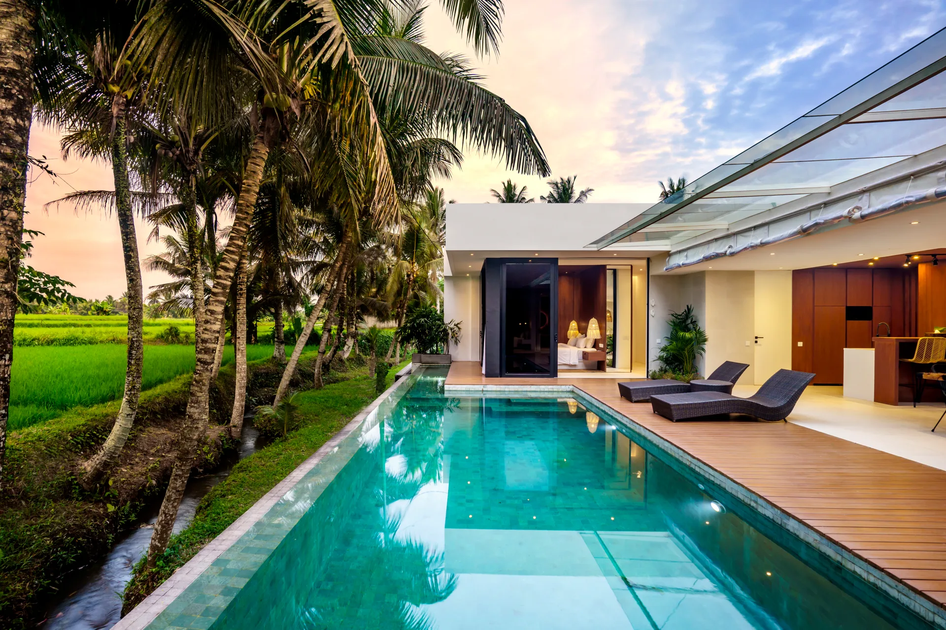 Modern Luxury Villa with Rice Field Views in Sayan, Ubud