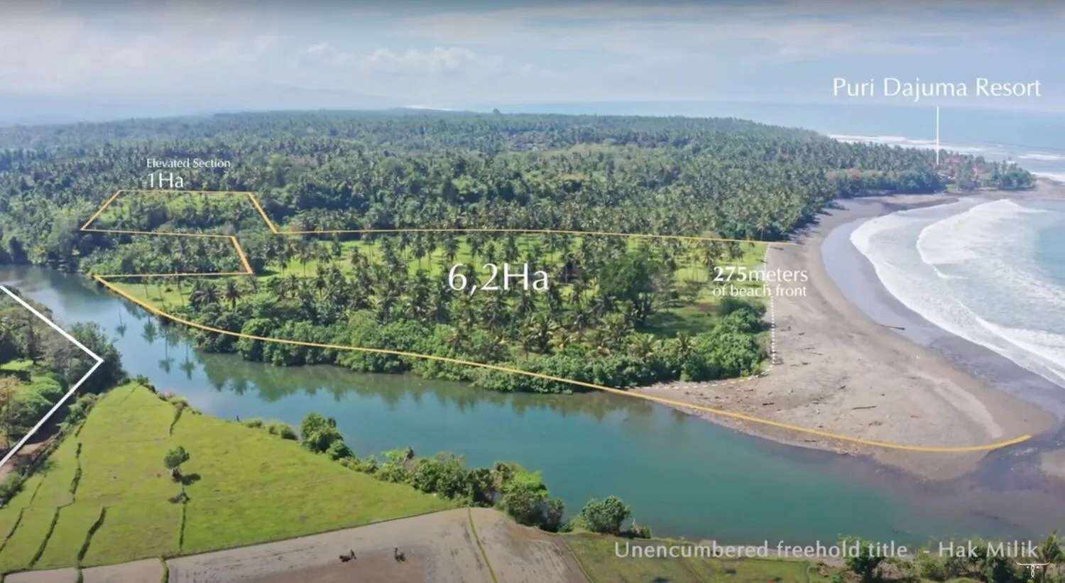 Prime Freehold Beachfront Land in Medewi for Sale
