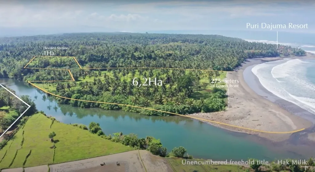 Prime Freehold Beachfront Land in Medewi for Sale