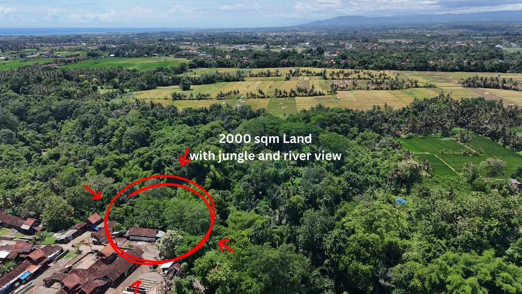 Riverbank Land for Sale in Kedungu with Jungle Views