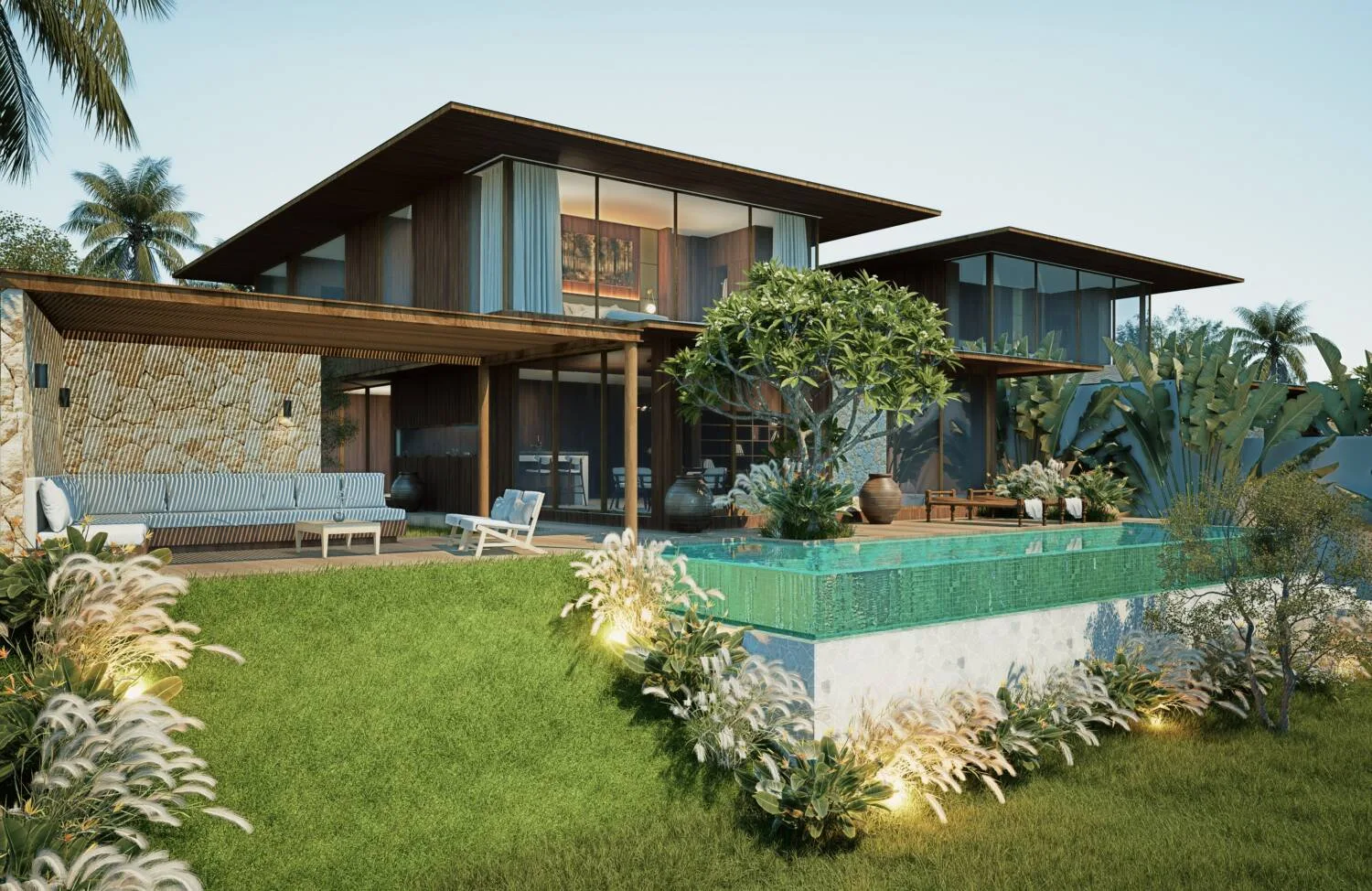 Contemporary Bali Villas with Jungle and River Surroundings in Babakan