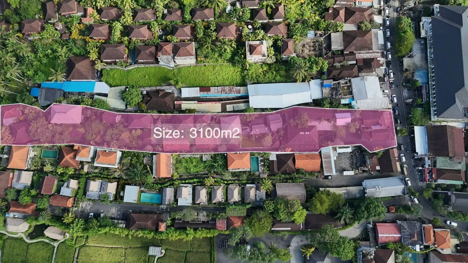 Prime 31 Are Pink Zone Land on Main Road in Pengosekan Ubud